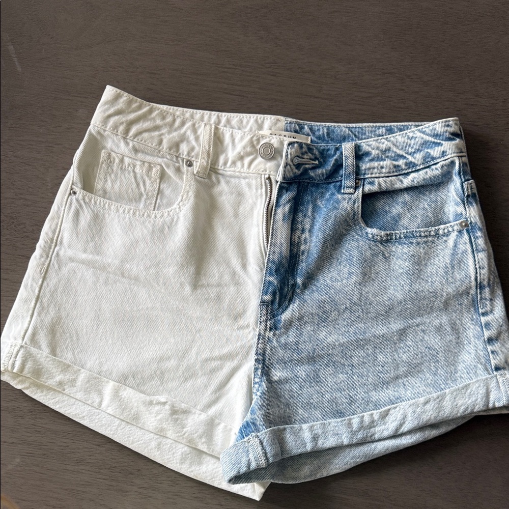 PacSun White and Blue Jean Shorts